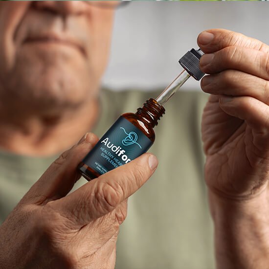 Audifort liquid supplement being used